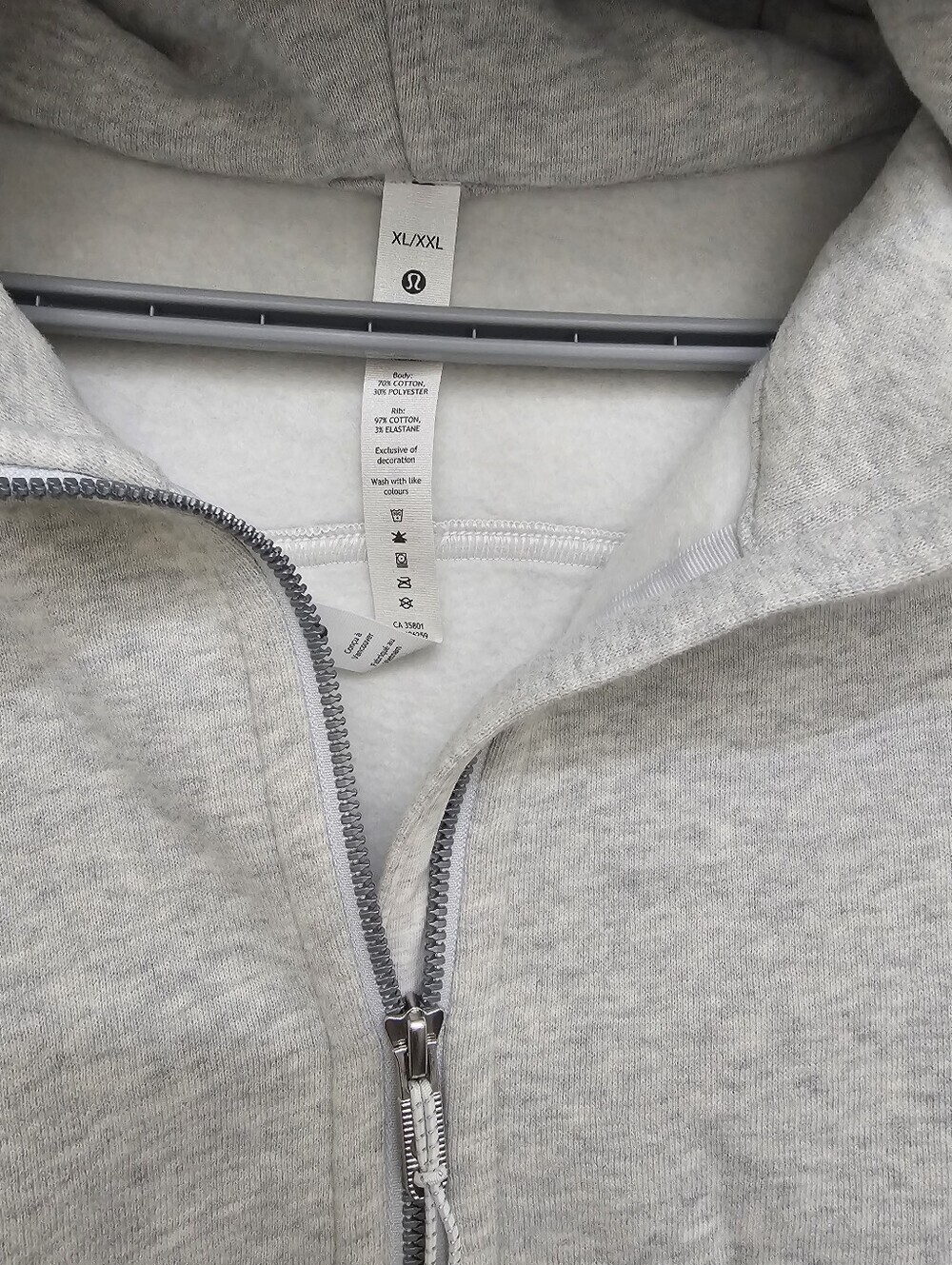 lululemon Scuba Oversized Light Heather Gray Half-Zip Hoodie Sweater SizeXl/XLL - Picture 16 of 16